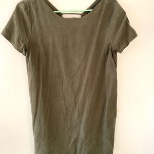 Lulus army green t-shirt mini dress